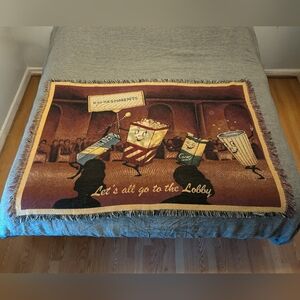 Retro "Let's Go To The Lobby" Dancing Refreshments Throw Blanket